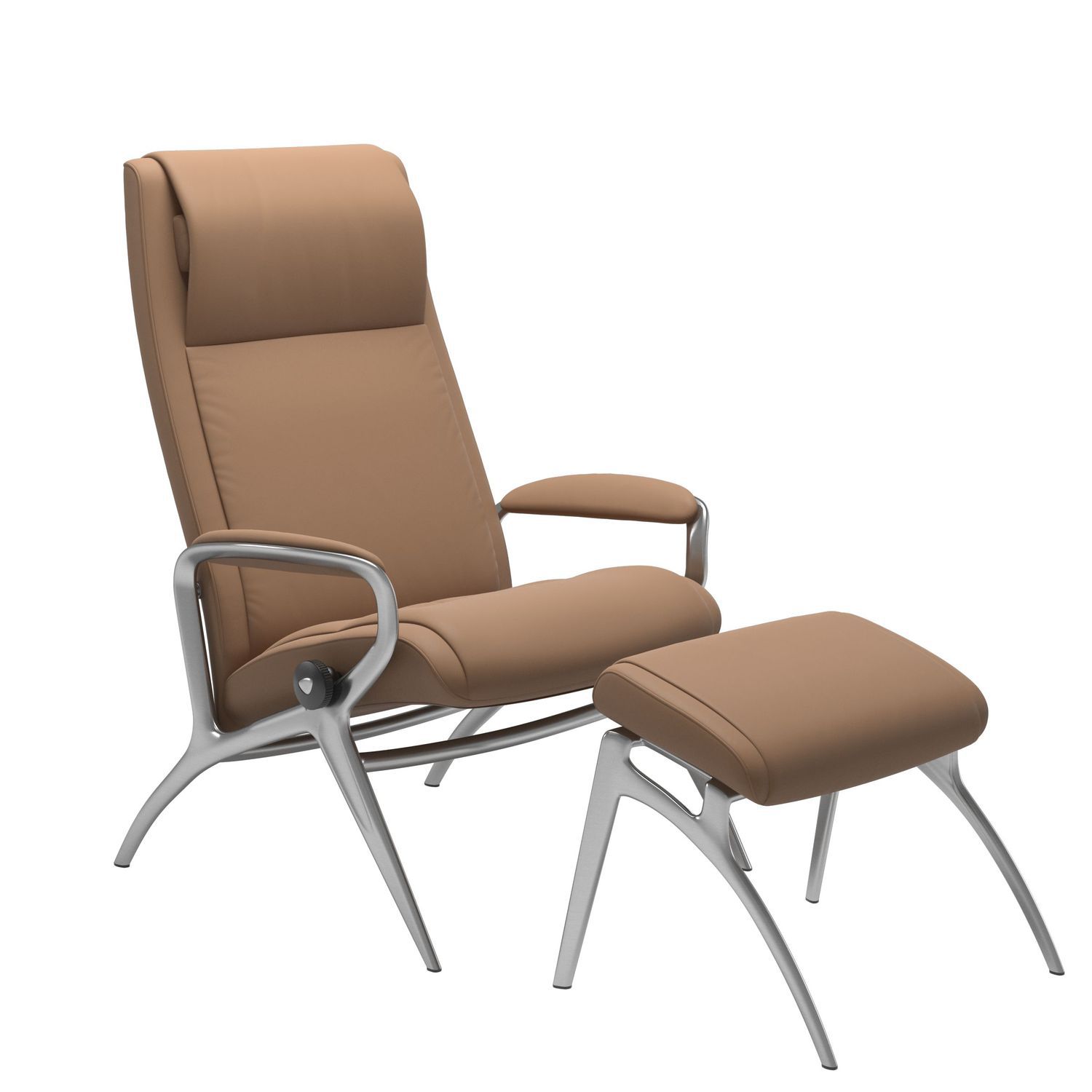 Contemporary relaxing armchair JAMES Stressless leather / fabric