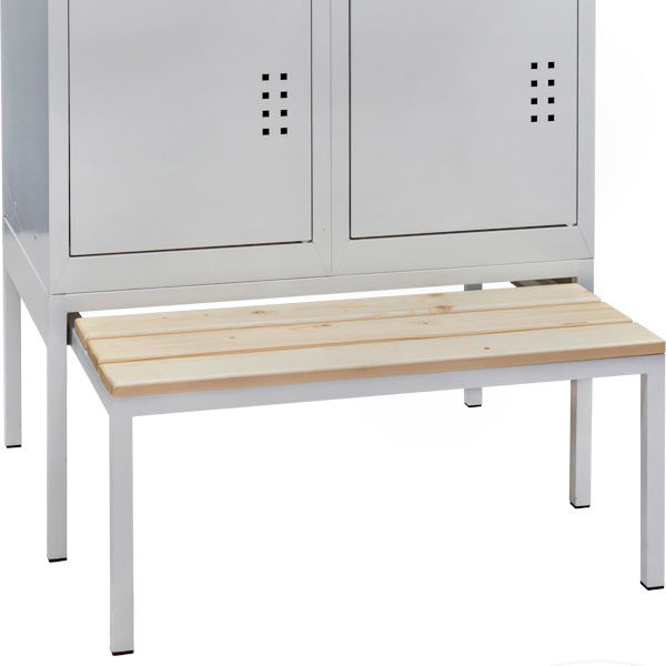 Contemporary locker room bench SG300/2 PJSC UHLMASH wooden