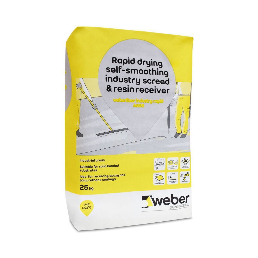 Leveling screed WEBERFLOOR INDUSTRY RAPID 4655 er insulating