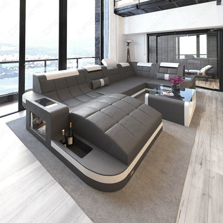 Corner sofa JACKSONVILLE U Sofa dreams contemporary / brown / gray