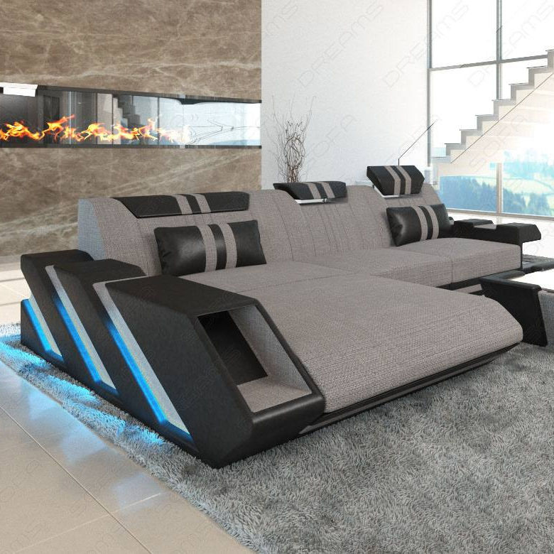 Modular sofa Apollonia L Sofa dreams corner / gray / brown