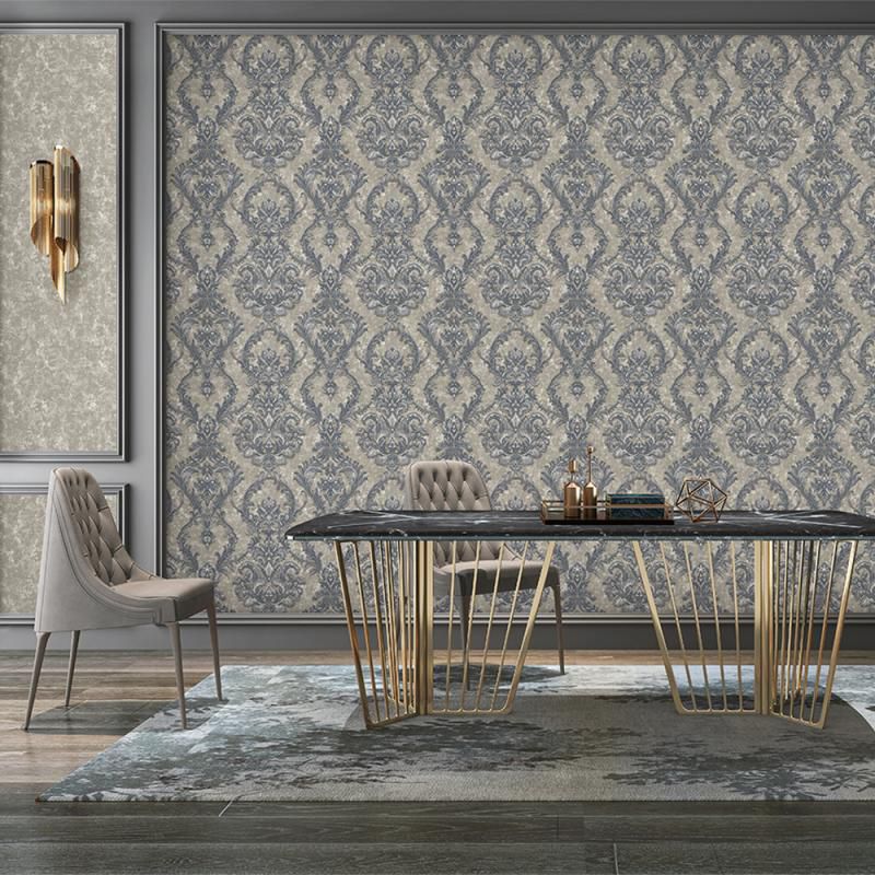 Classic wallpaper - 1303 SERIES - ADAWALL - patterned / fabric look / blue