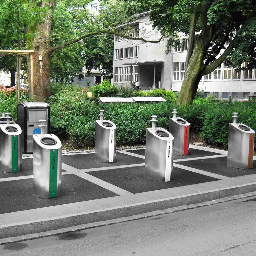 Trash can with underground receptacle Terrano Villiger