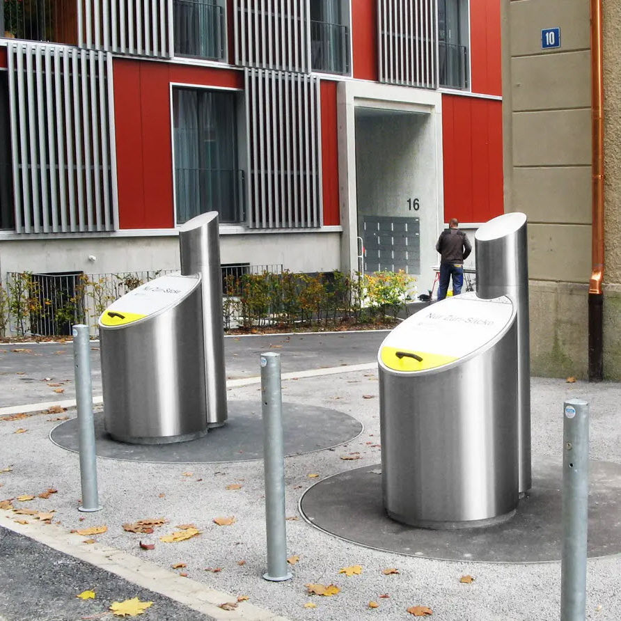 Trash can with underground receptacle ERZ Villiger