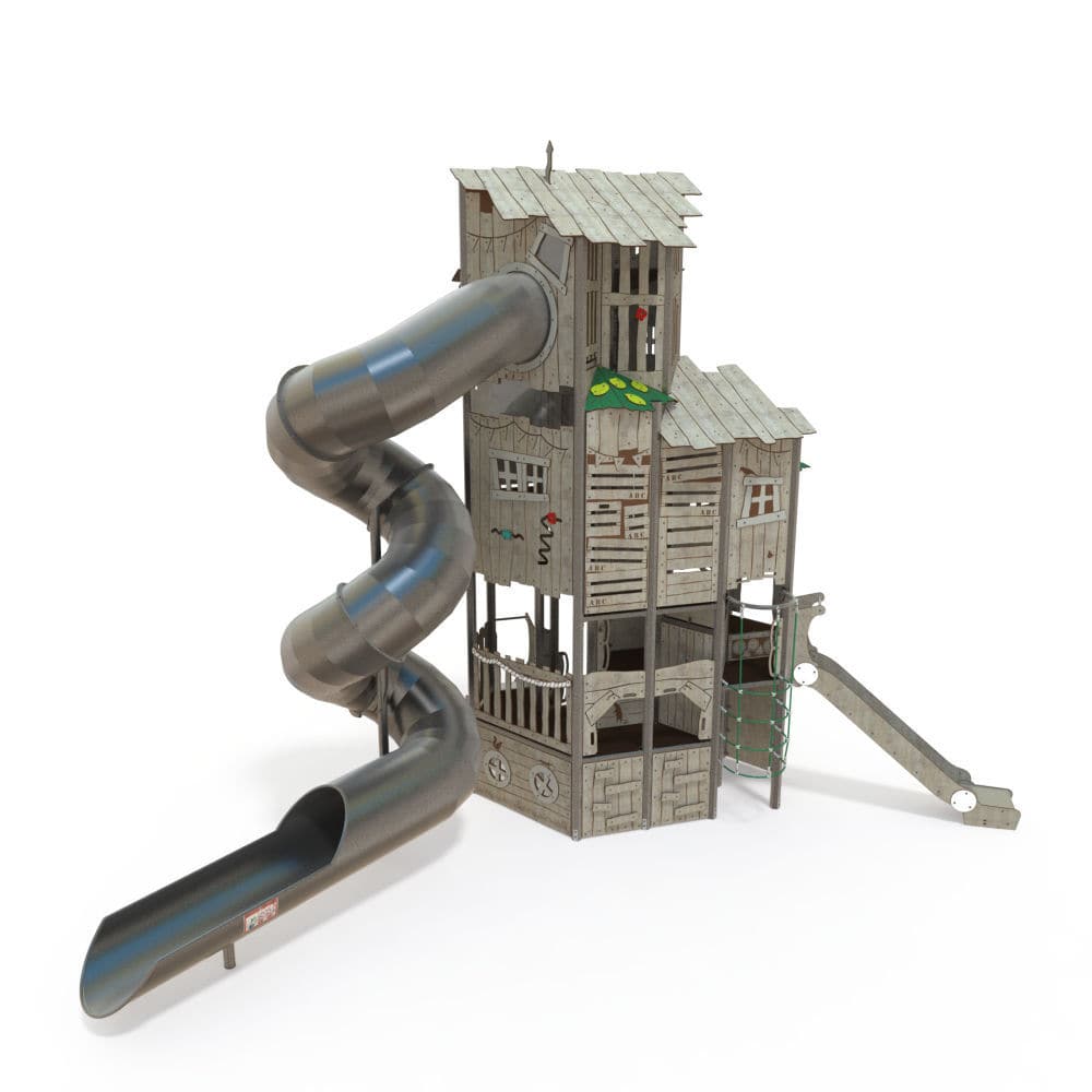 Playground play structure CC 441005V99 QUALICité metal / HPL / modular