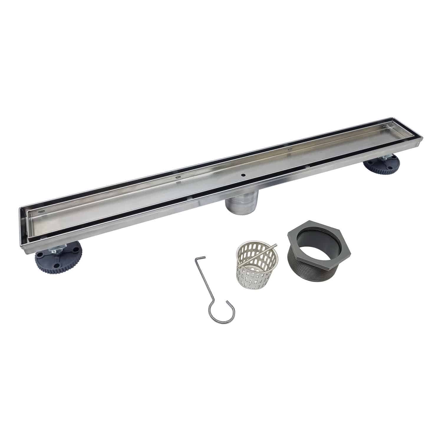 Stainless steel linear shower drain - TILE-IN - Aluids Krome