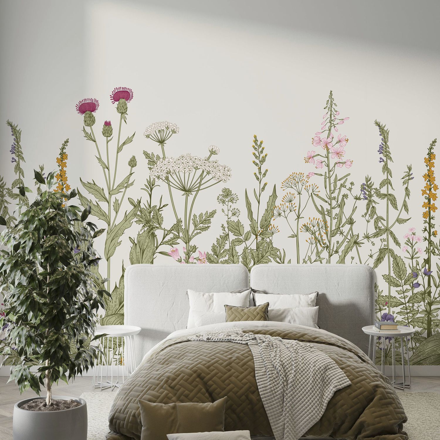 Contemporary wallpaper - JARDIN SAUVAGE - Kam et Leon - vinyl / floral ...