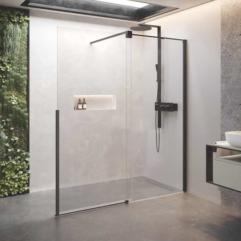 Sliding shower screen H STYLE NOVELLINI corner / tempered glass