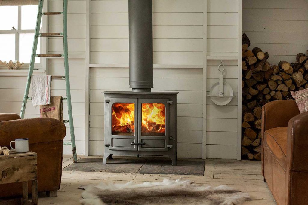 Wood heating stove - ISLAND III - CHARNWOOD - 10 kW...20 kW / 8 kW /  floor-mounted