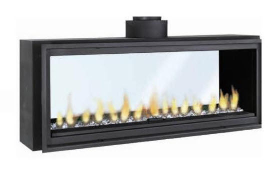 Closed Gas Hearth Double Sided Metal Horizon 1300 Tunnel