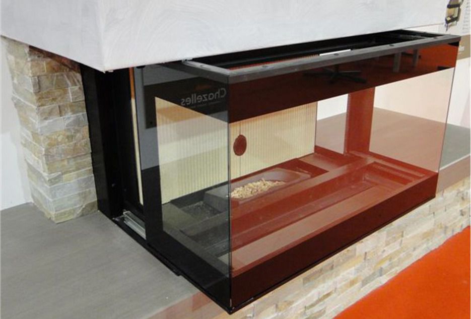 3-sided fireplace insert - FACEL 800 3V - Cheminées de Chazelles - pellet