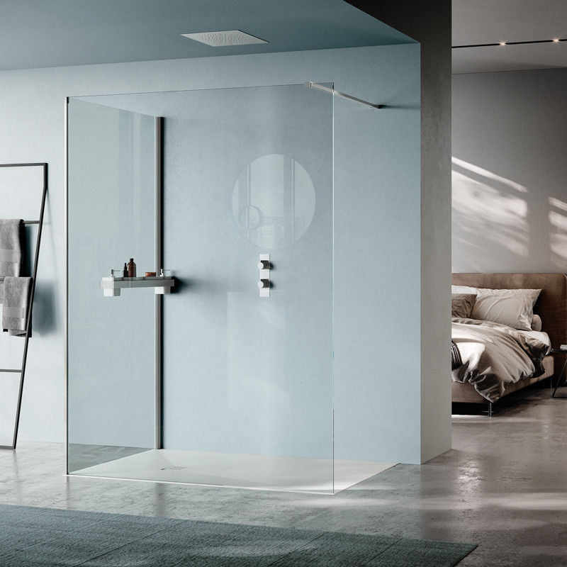 Fixed shower screen B4745 SAMO rectangular / corner / tempered glass