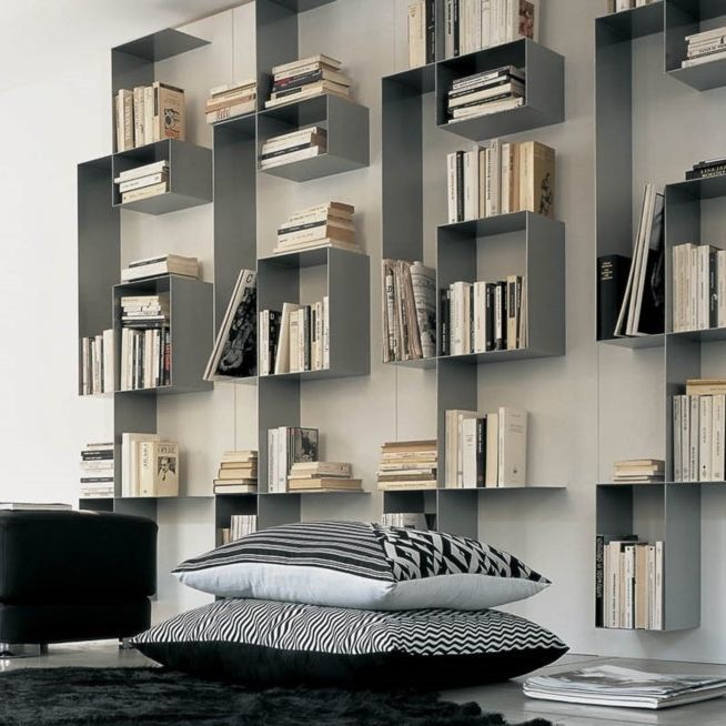 Wallmounted bookcase SQUARE Tisettanta contemporary / commercial / wooden