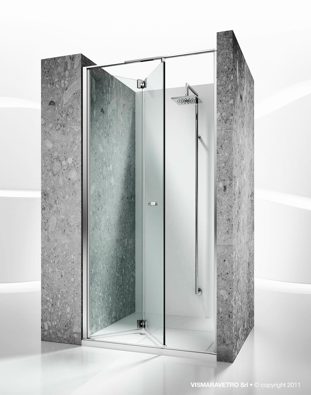 Glass Shower Cubicle For Alcoves With Folding Door Replay