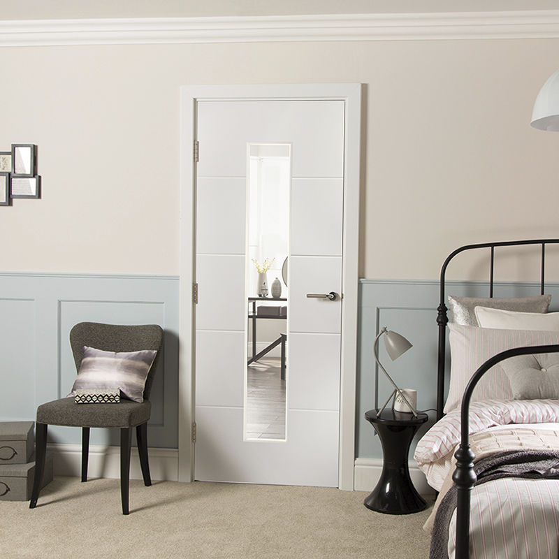 Indoor Door Swing Mdf Semi Glazed Linea Light Clear