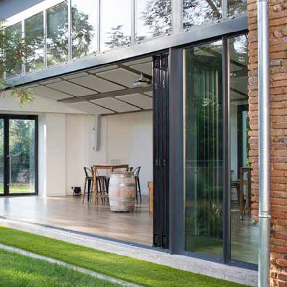 Sliding patio door AMBIAL TECHNAL aluminum / doubleglazed / left