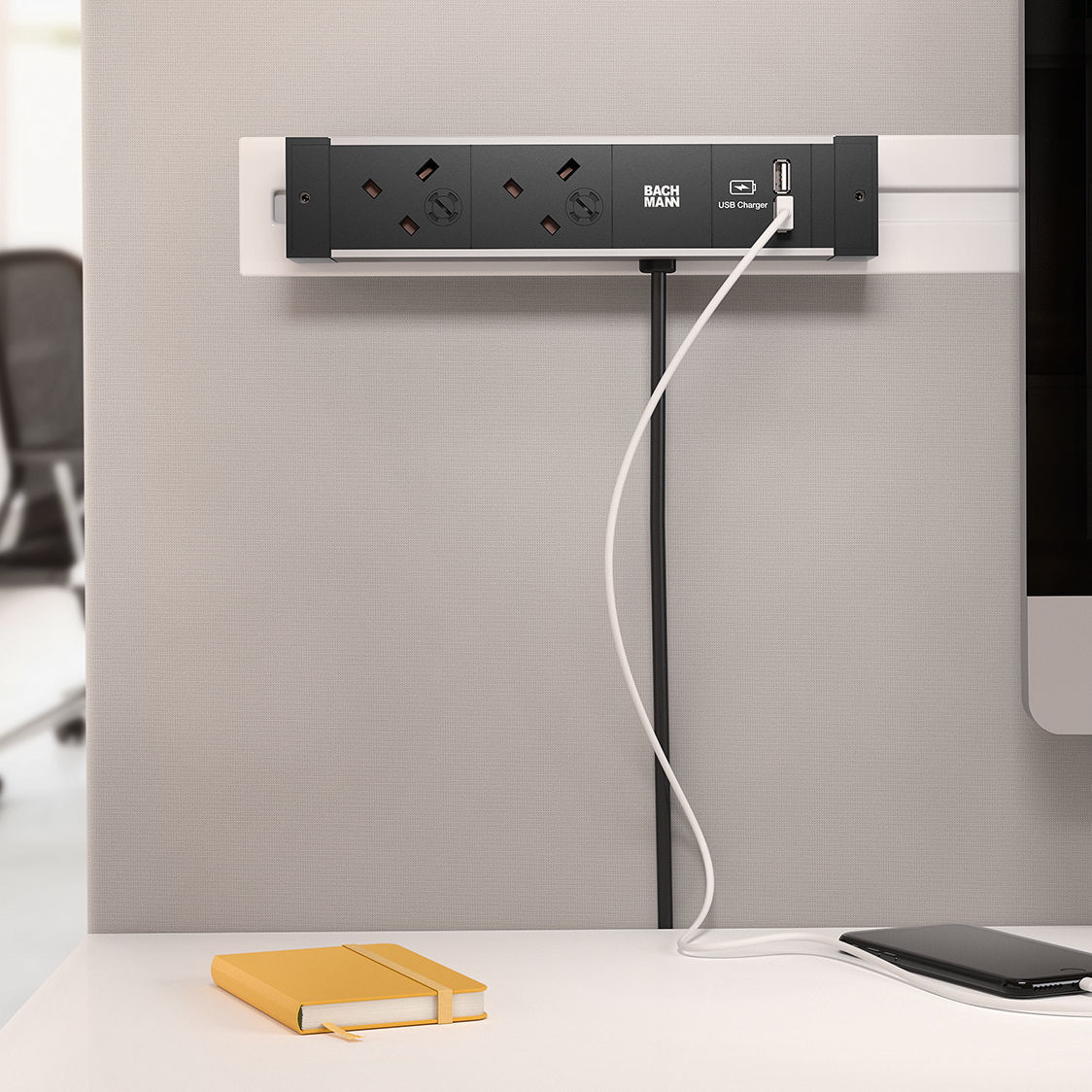 Power socket DESK RAIL BACHMANN USB / multiple / desk