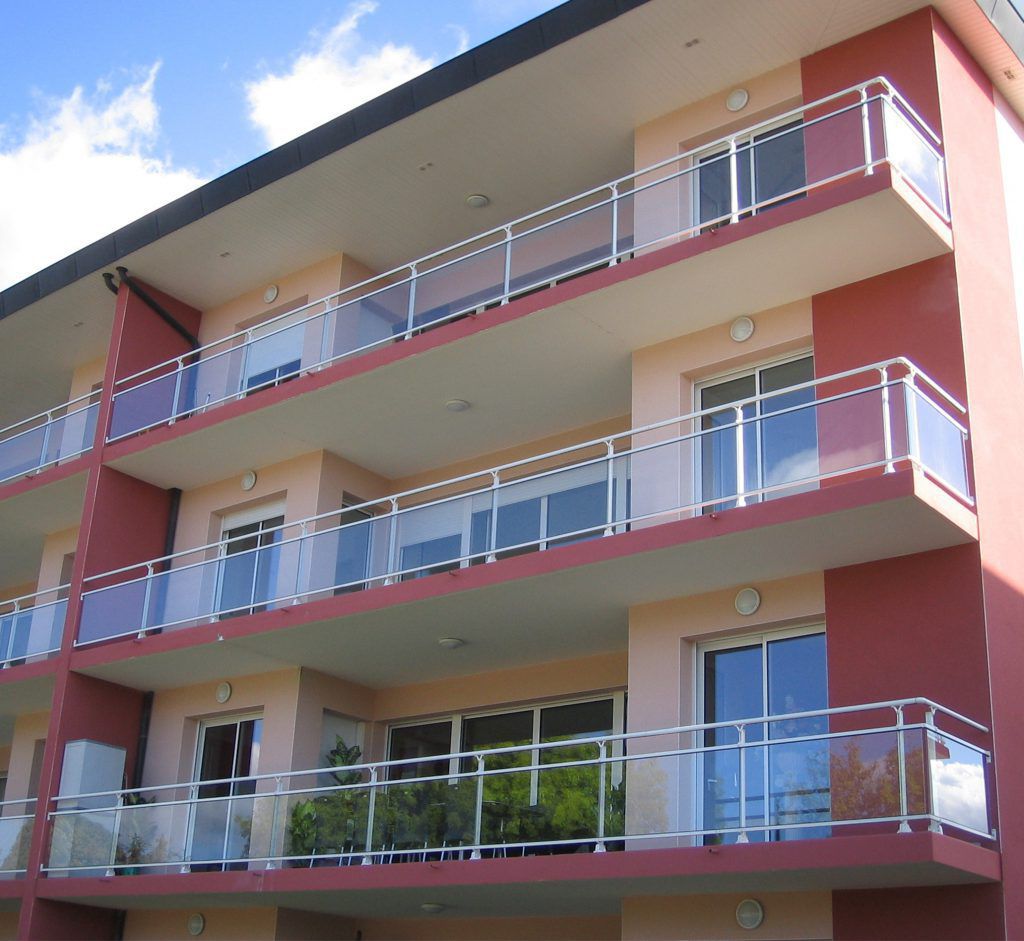 Glass panel balcony RIVAGLASS ORIAL anodized aluminum