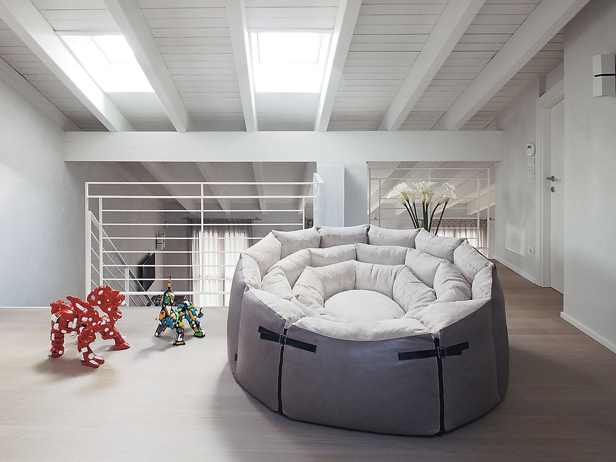 Round Sofa Contemporary Fabric Leather Micama By