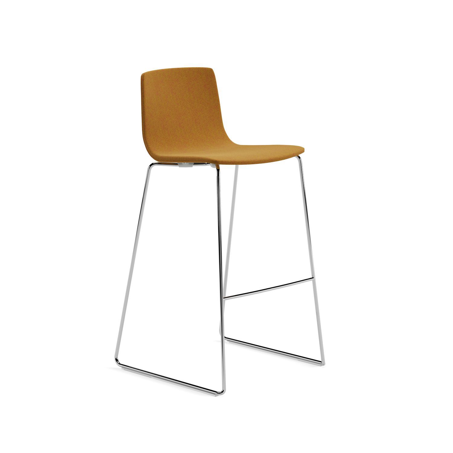 Contemporary bar chair AAVA 02 Arper fabric / leather / plywood