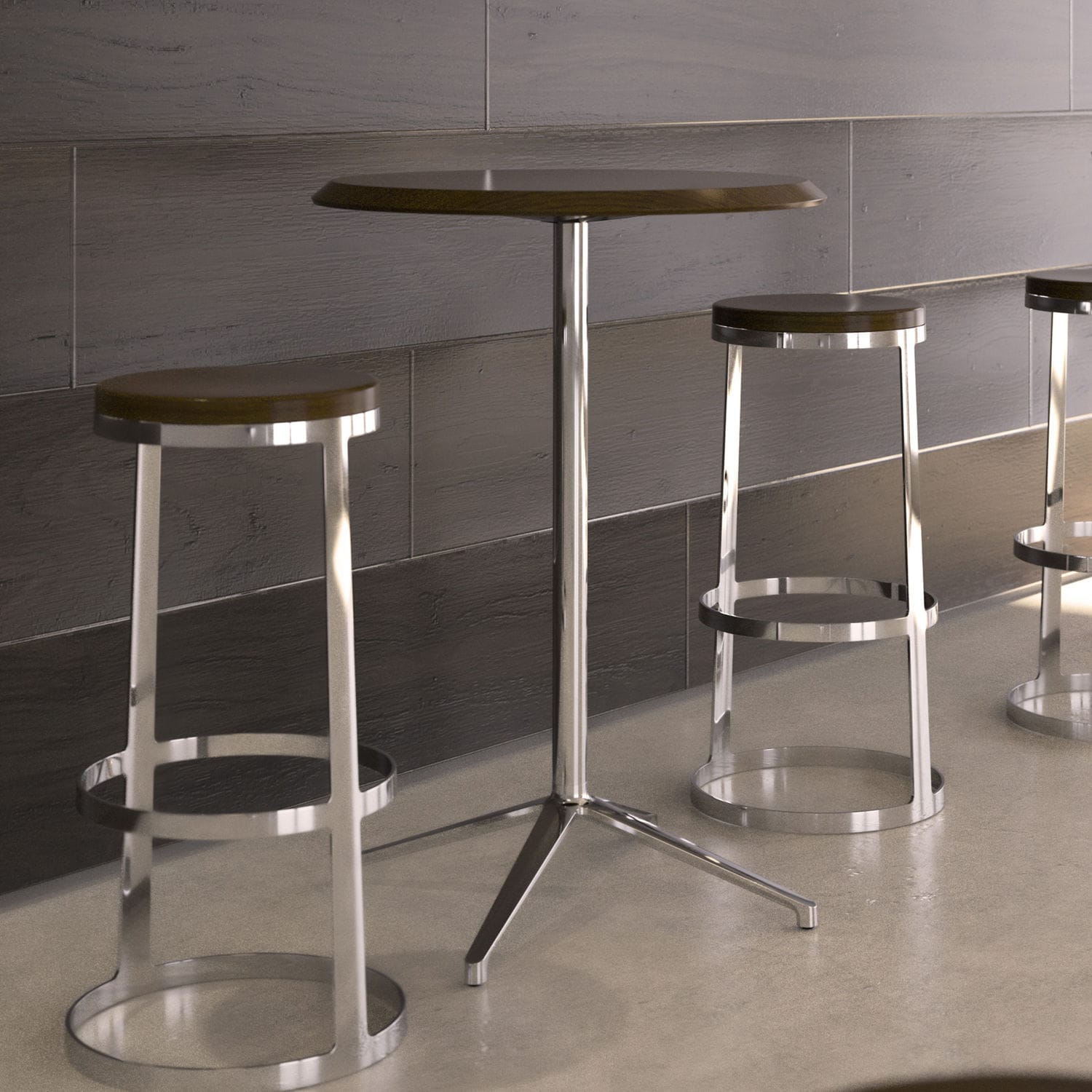 Contemporary high bar table - Story - BERNHARD design - oak / walnut ...