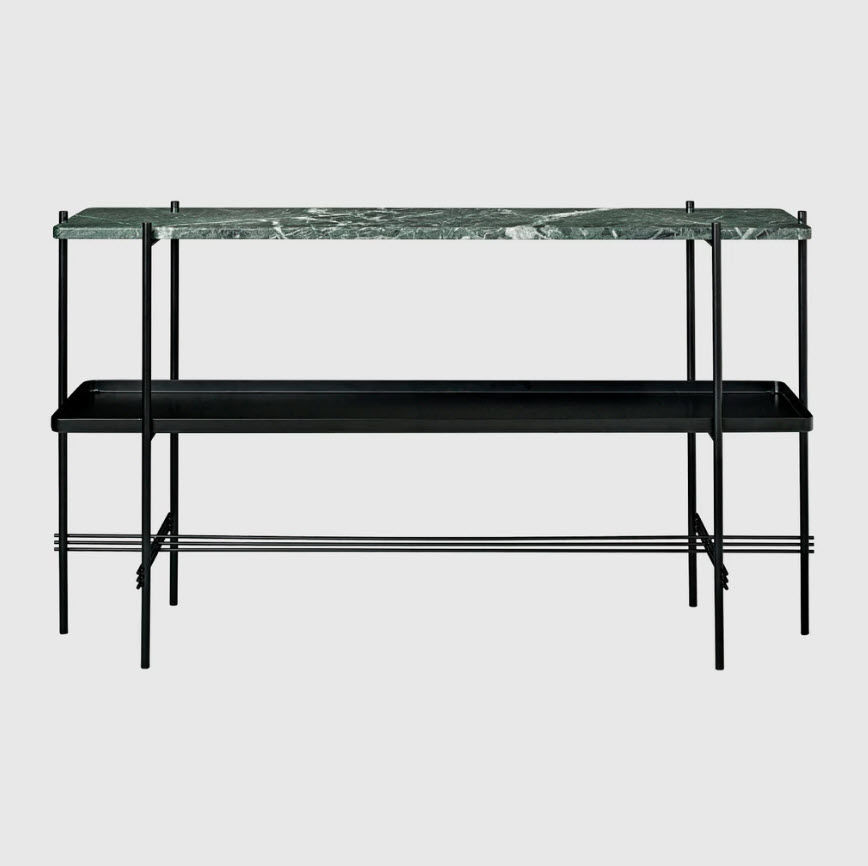 Contemporary console table - TS - GUBI - marble / metal base