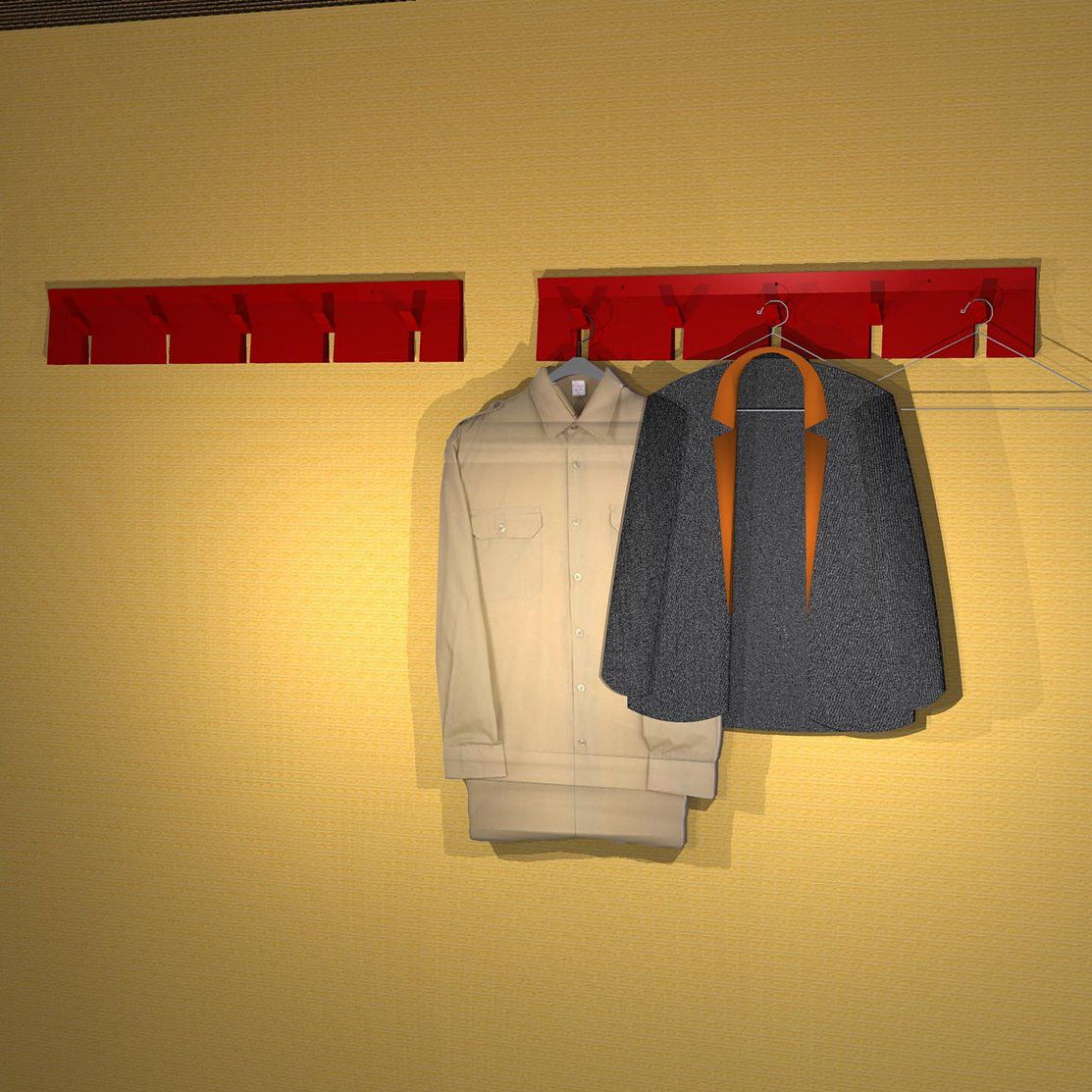 Wallmounted coat rack 2D3D BLU DOT contemporary / powdercoated