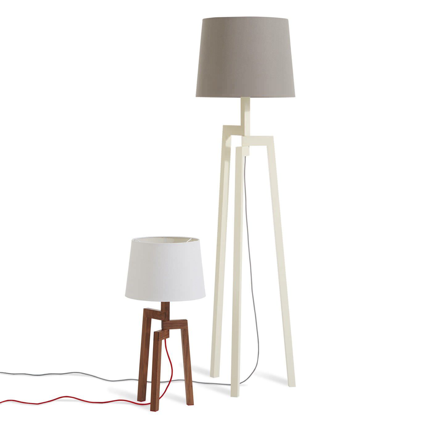 Floor Standing Lamp Contemporary Fabric Ash
