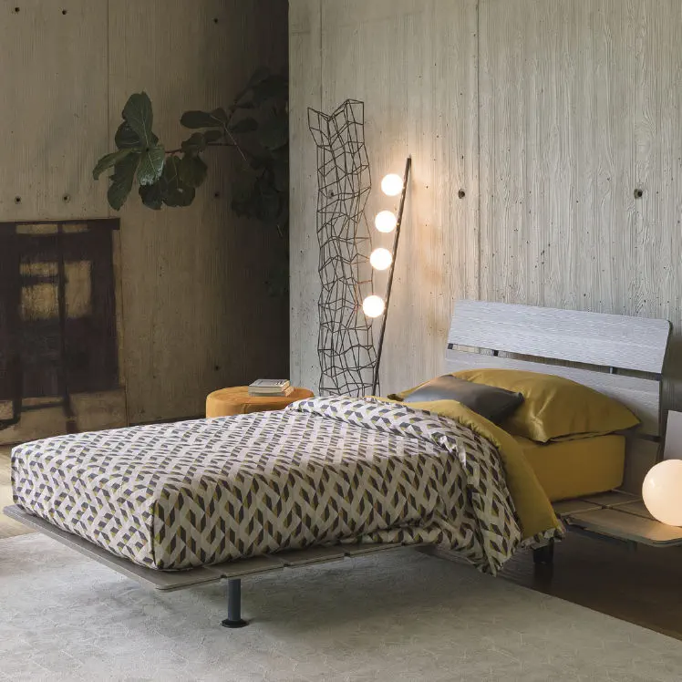 Single Bed Tadao Flou Contemporary With Headboard On Casters