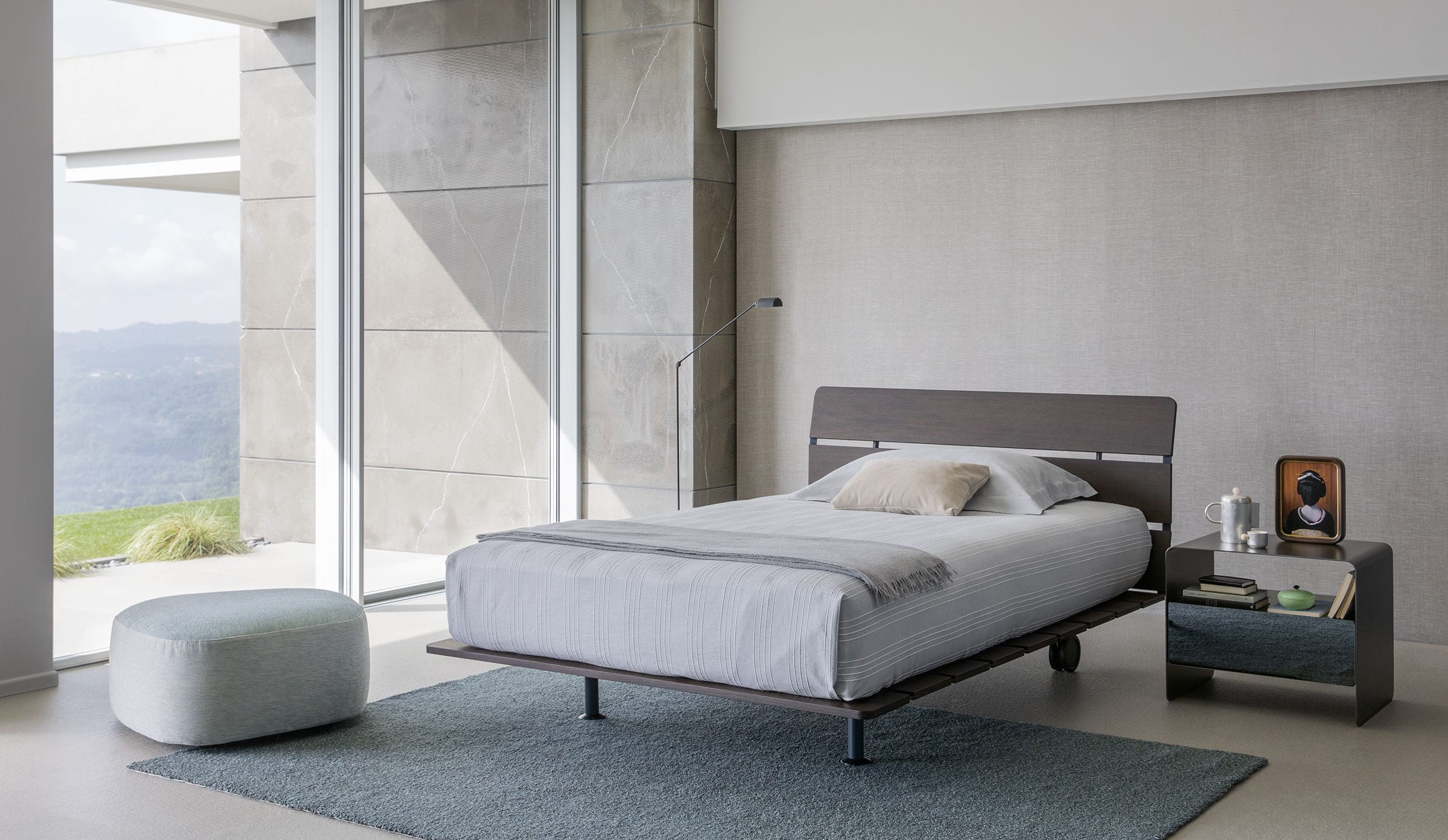 Contemporary bed - TADAO - Flou - double / single / with headboard