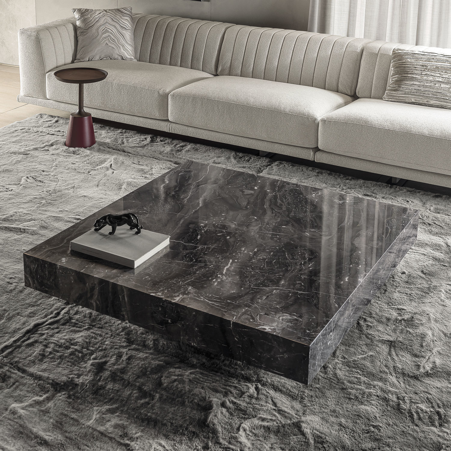 Contemporary coffee table LIGHT LONGHI S.p.a. marble / marble