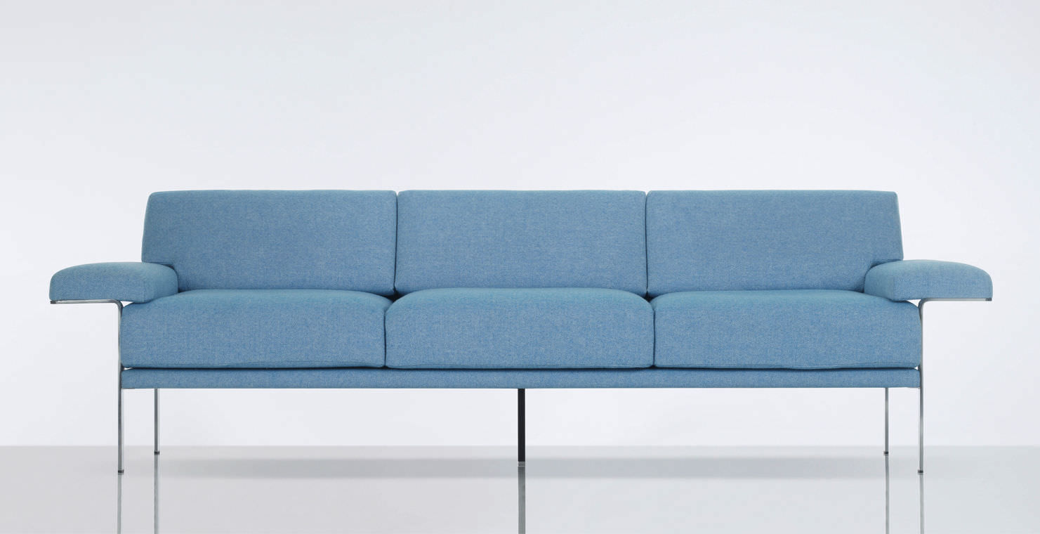 Lane blue deals leather sofa