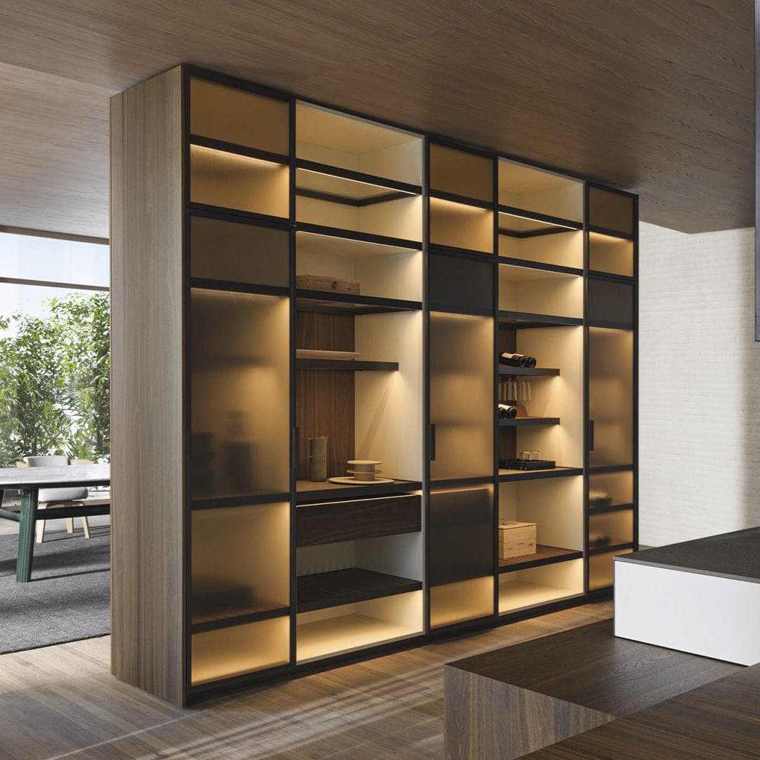 Floor-to-ceiling shelf - ATELIER - Molteni&C - contemporary / wooden ...