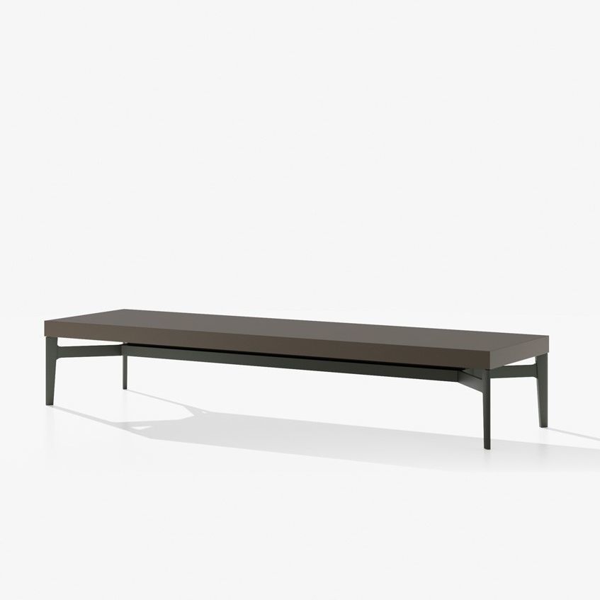 Contemporary bench - CODE - Poliform - laminated wood / lacquered wood ...