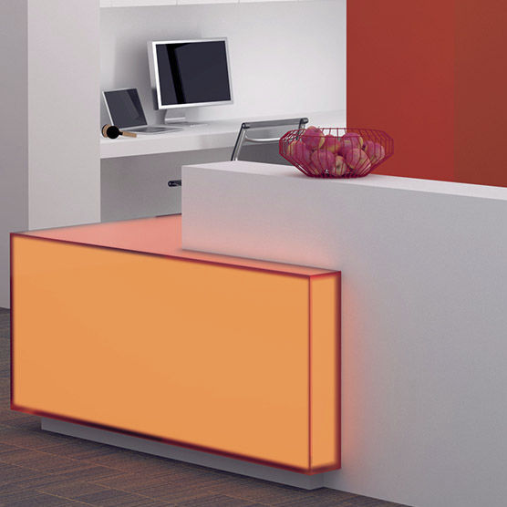 Modular reception desk - 600.02 - 3Form - resin / illuminated