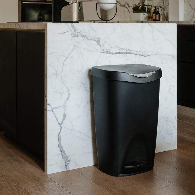 Kitchen Trash Can Brim Umbra Stainless Steel Polypropylene Contemporary
