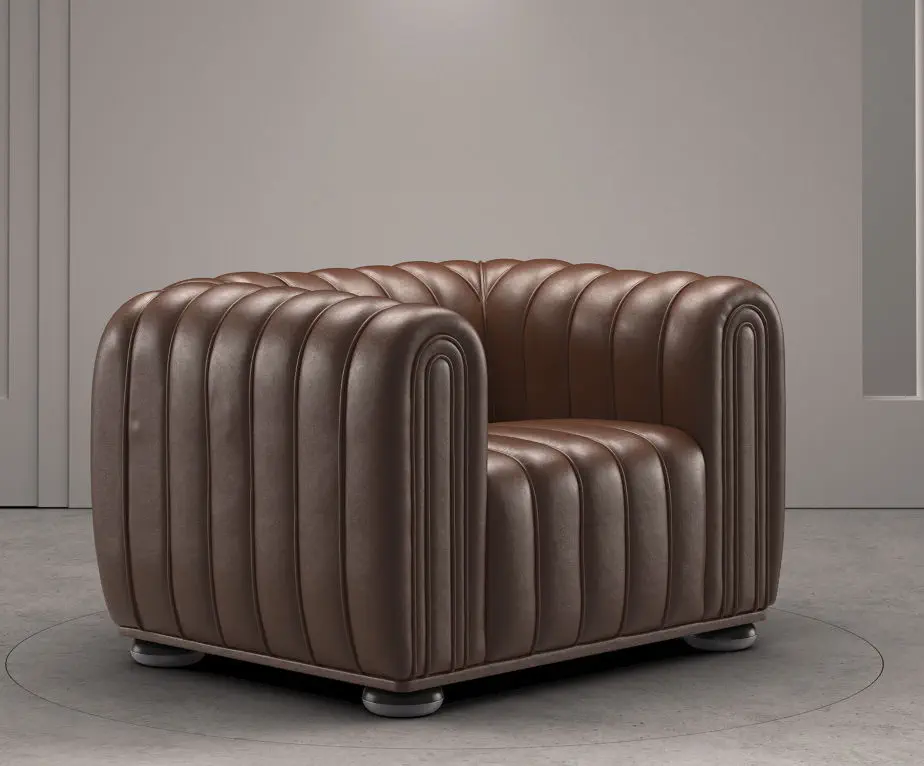 Contemporary armchair - Club 1910 - Wittmann - fabric / leather
