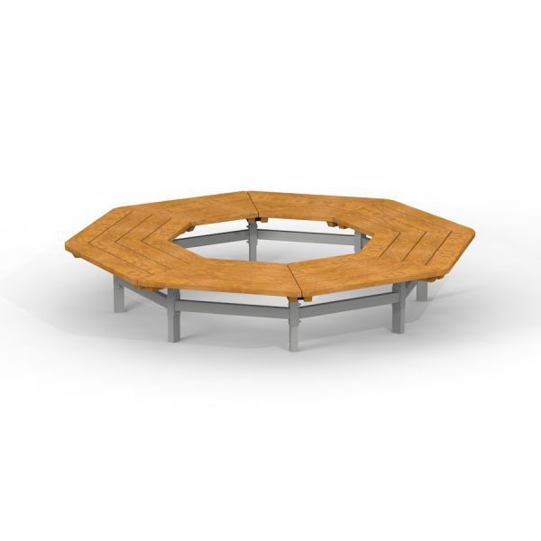 Tree guard with integrated public bench - OCTAGONAL - Lars Laj - wooden ...