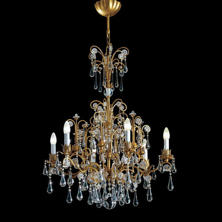 Classic chandelier - GOCCIA 6 LUCI - Banci Firenze Srl - crystal / iron ...