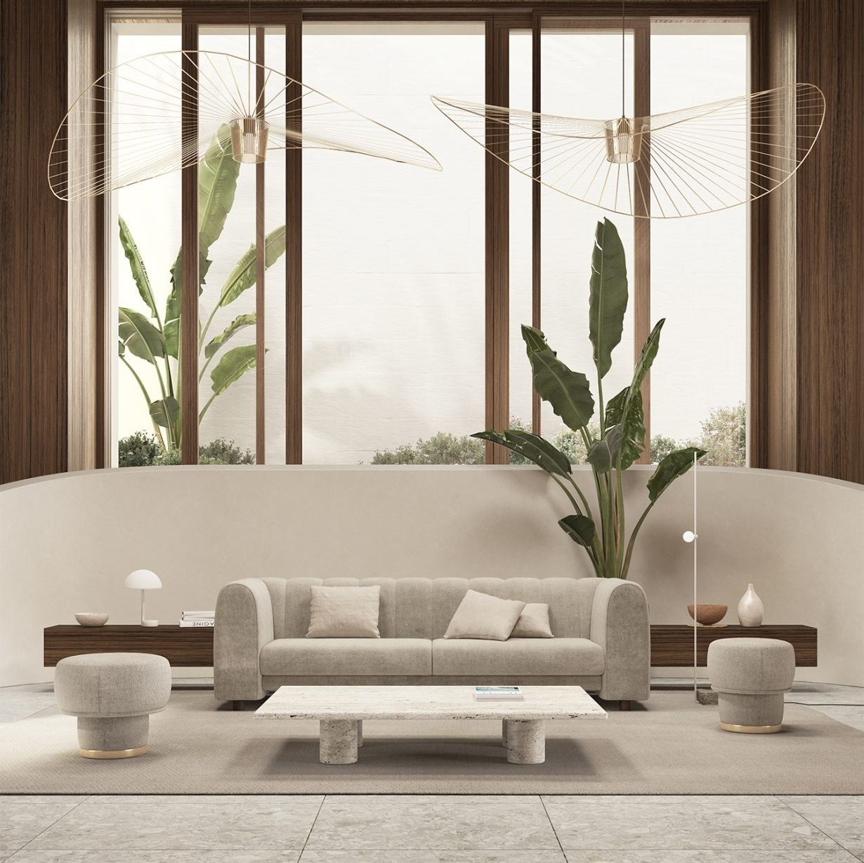 Contemporary sofa FERDINAND Gems Barcelona white / beige / fabric