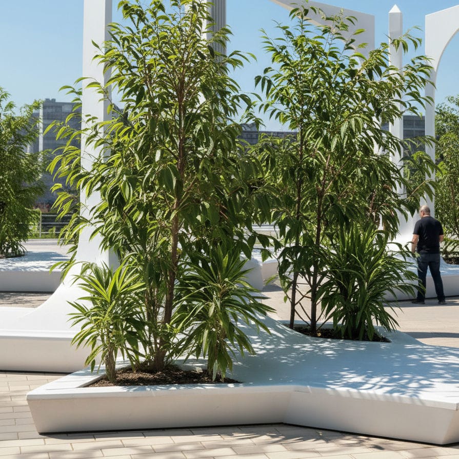 Triangular Modular Planters Aluminum planter - J2O - Borvo - triangular / modular / contemporary