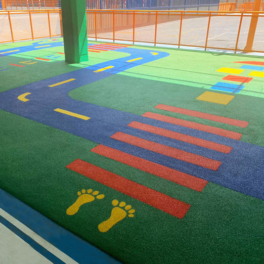 Tile flooring INSITU SAFETY mobipark recycled rubber / for