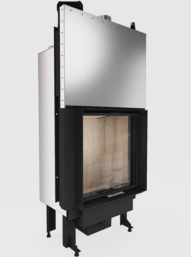 Wood-burning fireplace - Architectural V-80x80 - REGALFIRE S.A - wall ...