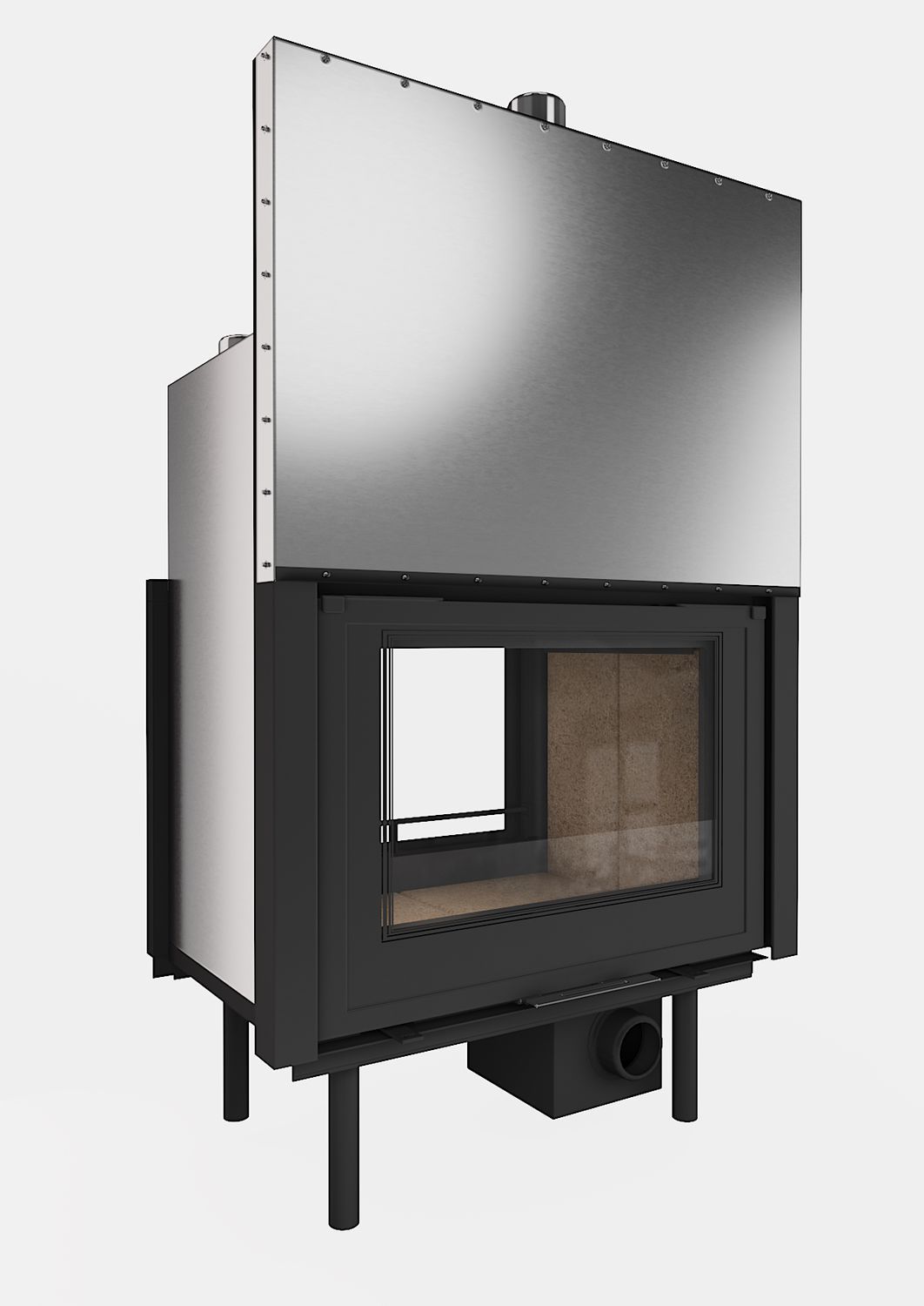 Wood-burning fireplace - Majarda D95 - REGALFIRE S.A - floor-standing ...