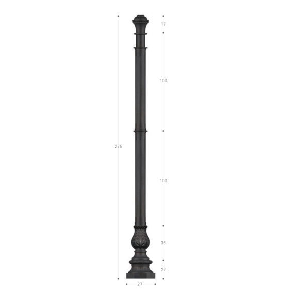 Cast iron pole - PG088 - irollo - lighting / galvanized iron / hot-dip ...