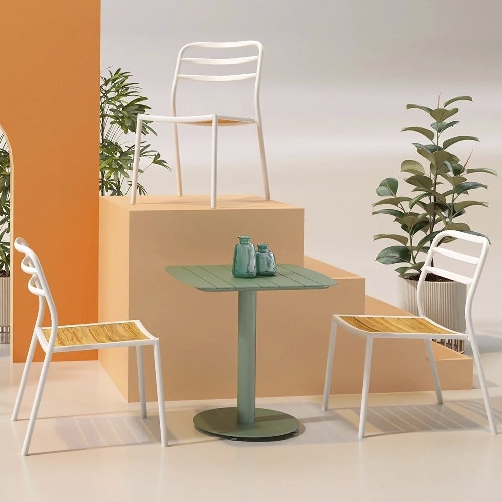 Contemporary bistro table - Agora - Zaneti - steel / steel base / round