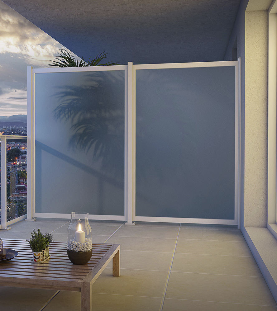 Aluminum room divider EKLIPSE Majuskule glass / commercial / custom