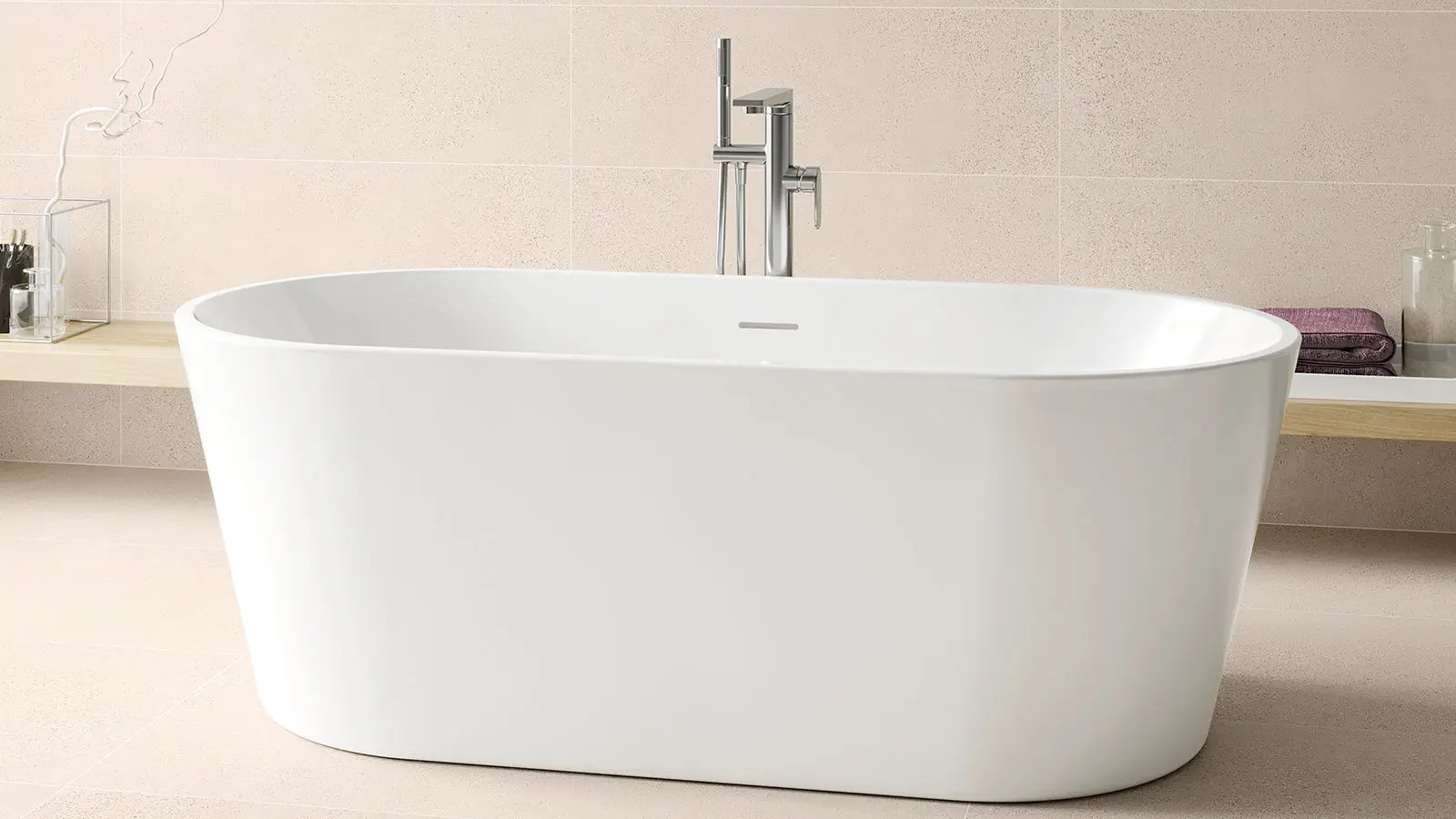 Oval bathtub - PEYTO SHINE - ZENON SMART SOLID SURFACE