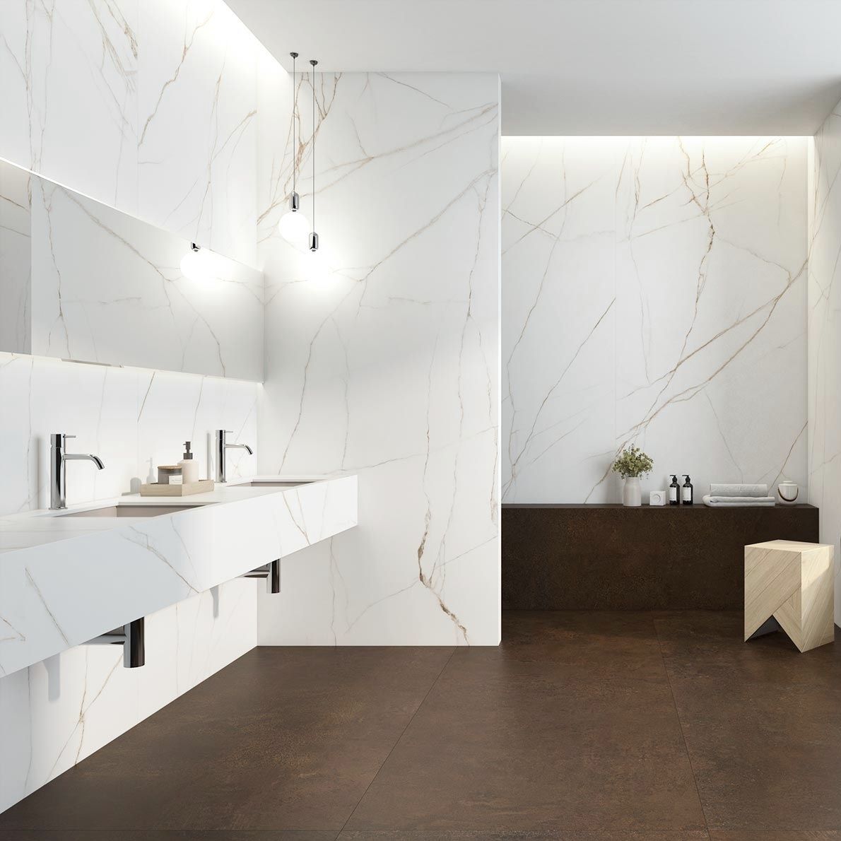 Porcelain stoneware stone slab - MELBOURNE - Arklam - bathroom ...