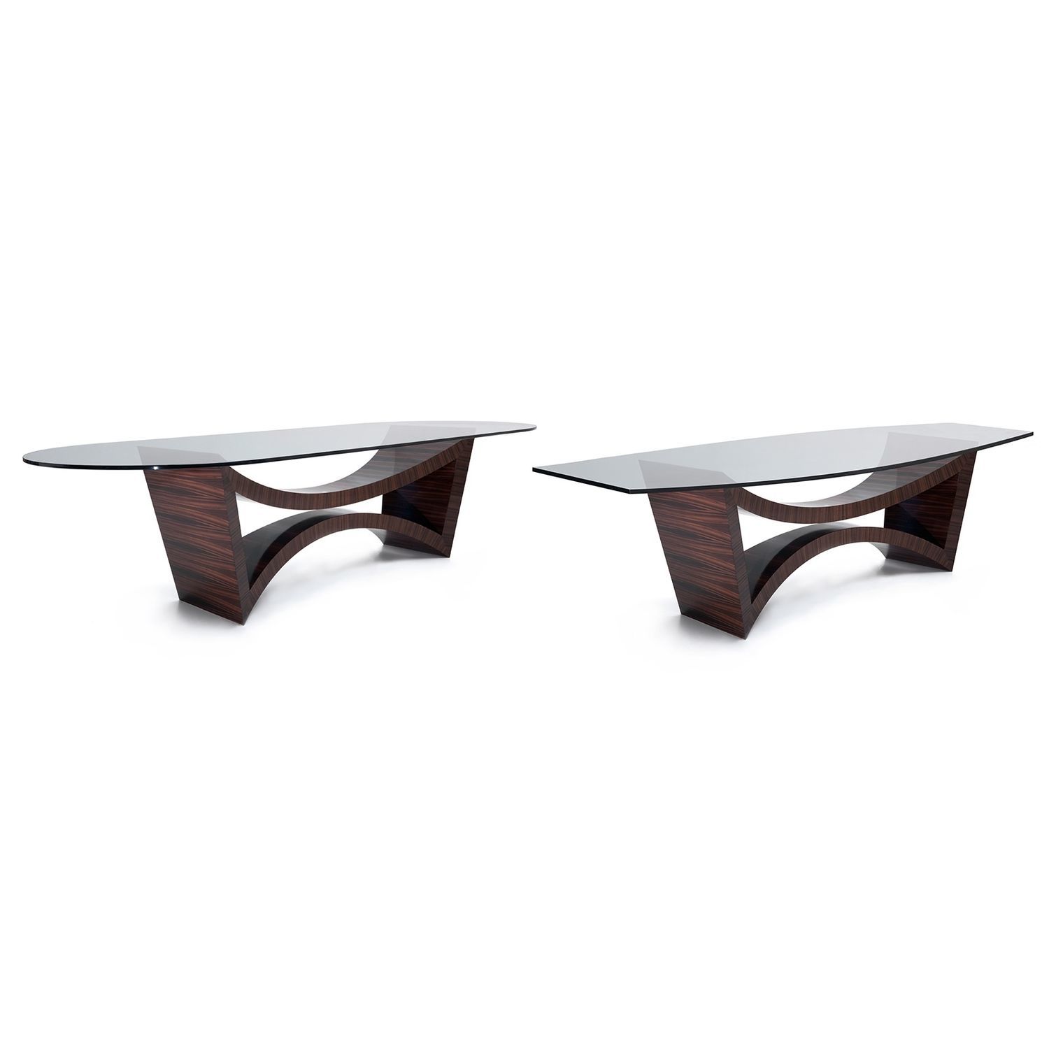 Contemporary table - C1390 - ANNIBALE COLOMBO - ebony / crystal